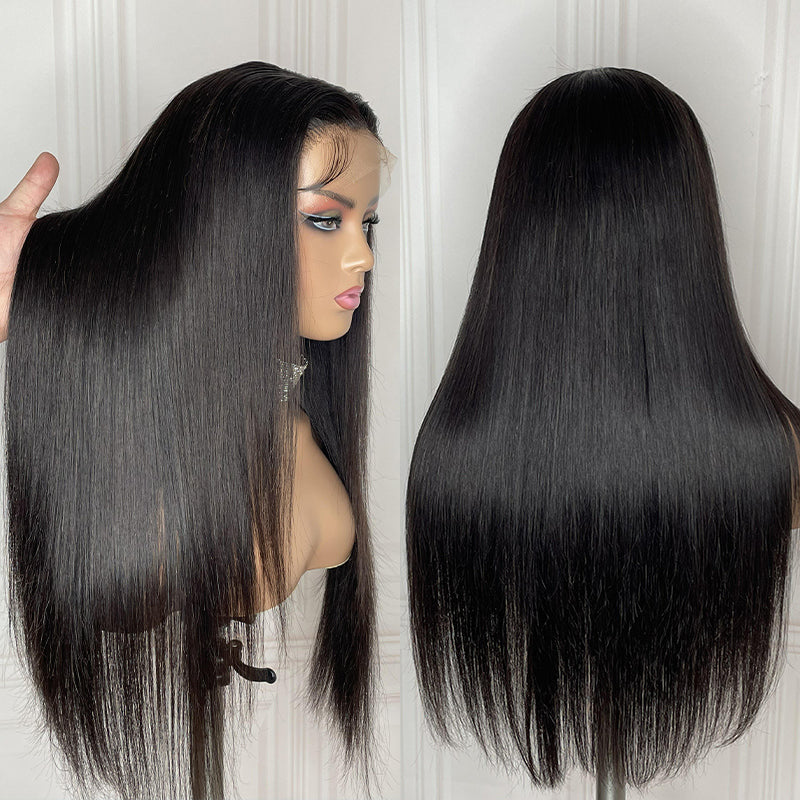 Perruque Droite Soyeuse En Dentelle HD 13x4 Avec Bords De Cheveux De Bébé Naturels