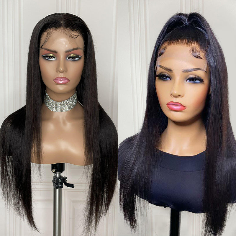 Perruque Droite Soyeuse En Dentelle HD 13x4 Avec Bords De Cheveux De Bébé Naturels