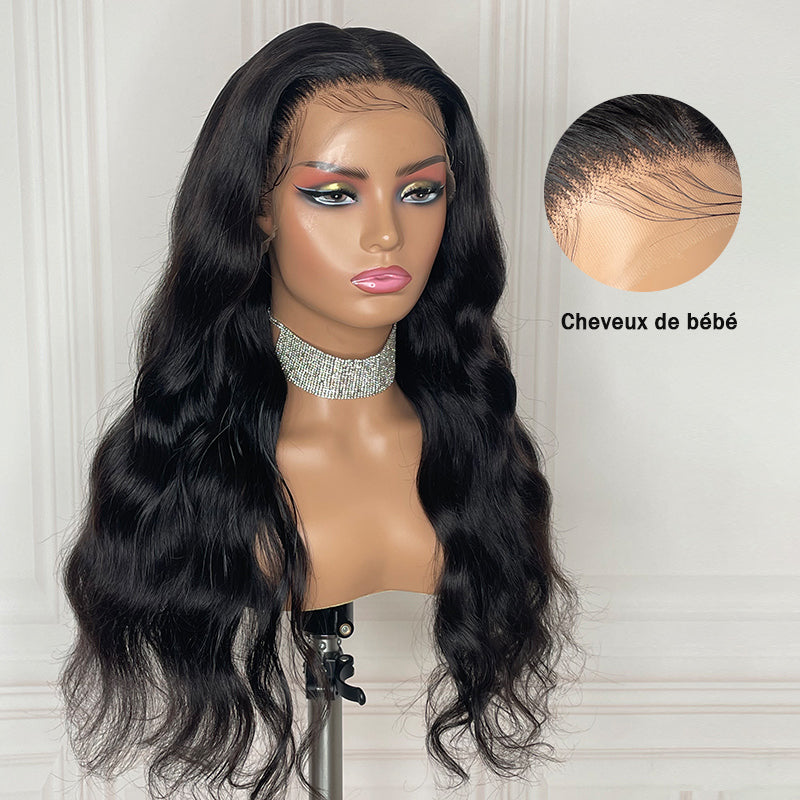 Perruque de cheveux humains en dentelle à ondulation naturelle