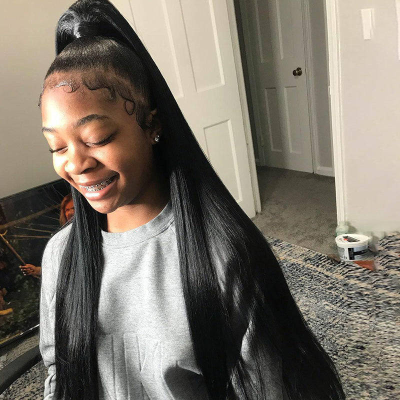 Hyperréalisme 4c Bords 13x4 Hd Dentelle Frontale Crépus Cheveux Humains Droits