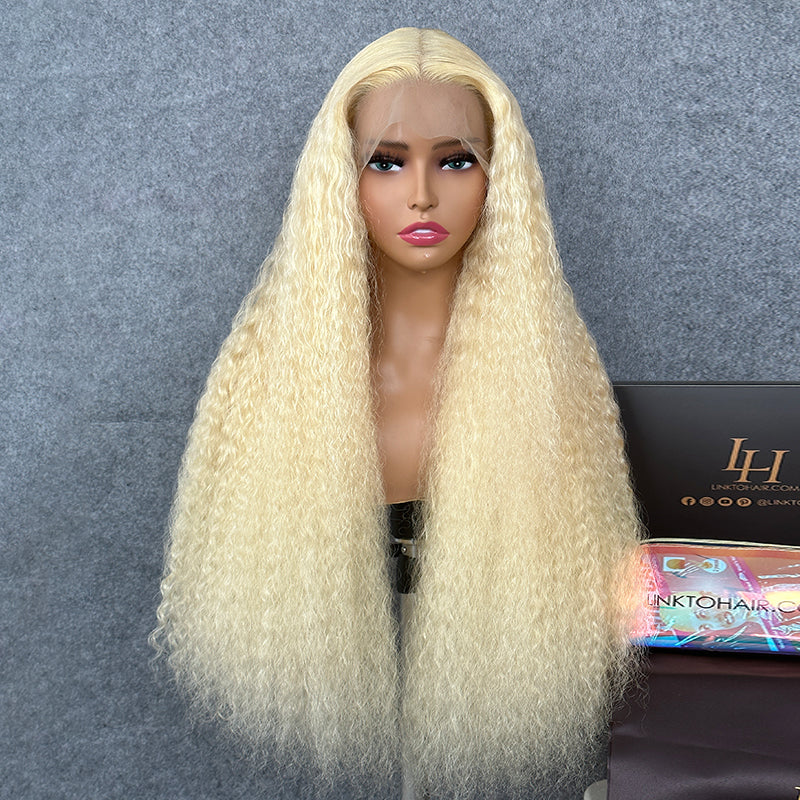 LinktoHair Deep Wave Blonde #613 Frontal Lace 100% perruque de cheveux humains