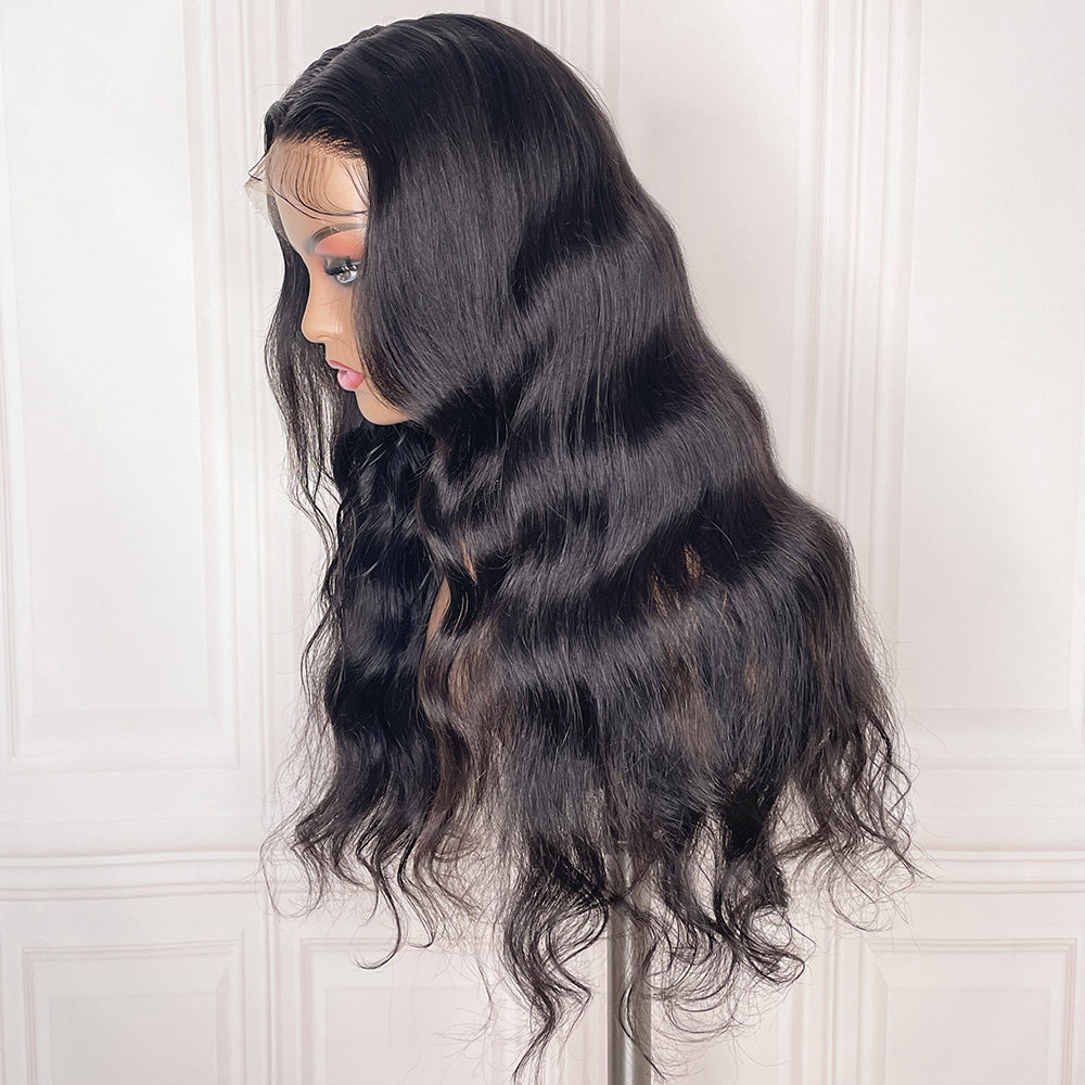 Perruque de cheveux humains en dentelle à ondulation naturelle