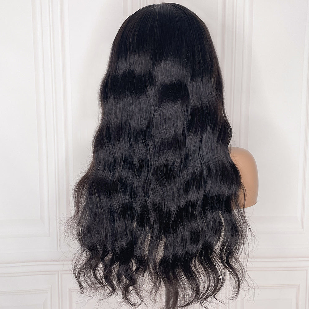 Perruque de cheveux humains en dentelle à ondulation naturelle