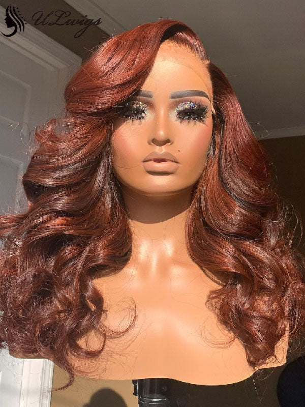 Glueless Undetectable Lace Brown Wavy 13*6 Lace Wig