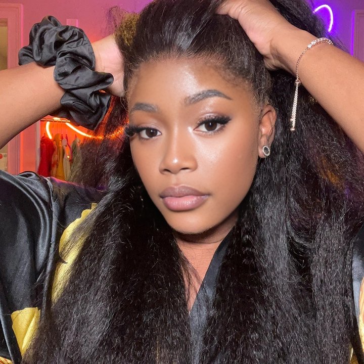 Hyperréalisme 4c Bords 13x4 Hd Dentelle Frontale Crépus Cheveux Humains Droits